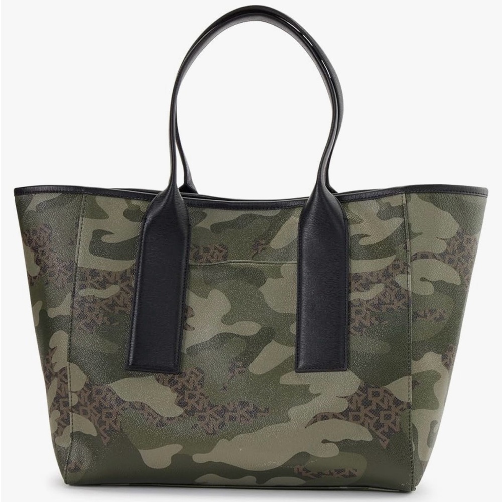 DKNY Green and Black Camouflage Tote